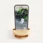 원형 원목 증폭 스마트폰 거치대(브라운)