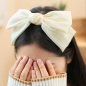 [엔젤슈슈] 새틴 왕 리본 헤어밴드(아이보리)