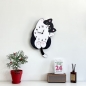 홈테리어 흑백 고양이 무소음 벽시계